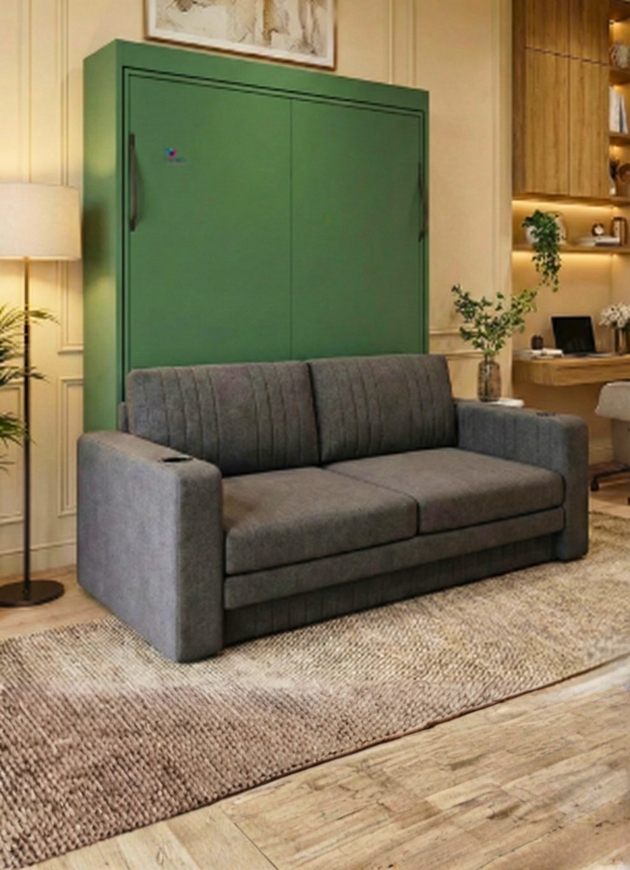 Classic Wall Bed with Fixed Sofa