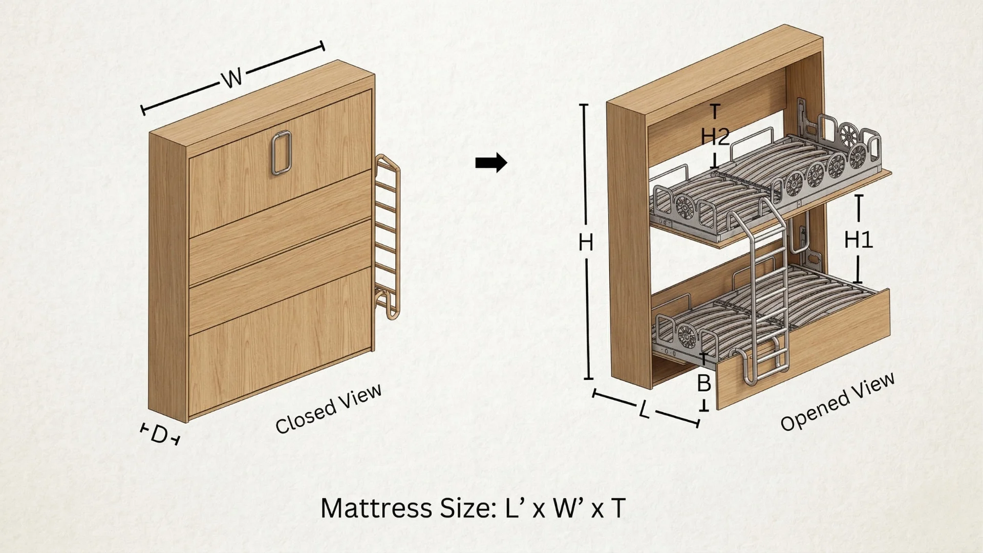 Horizontal Bunk Bed